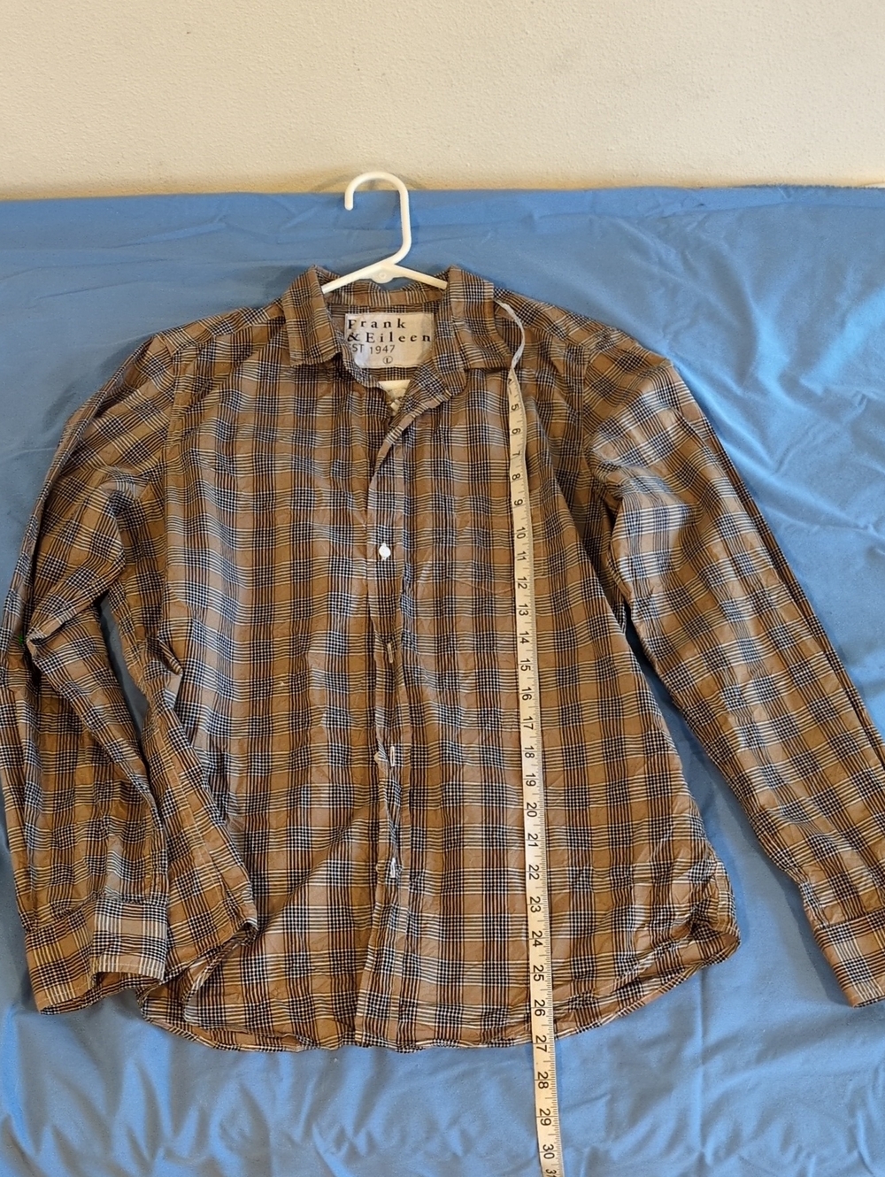 Frank & Eileen Jodey Brown and Navy Plaid Shirt L